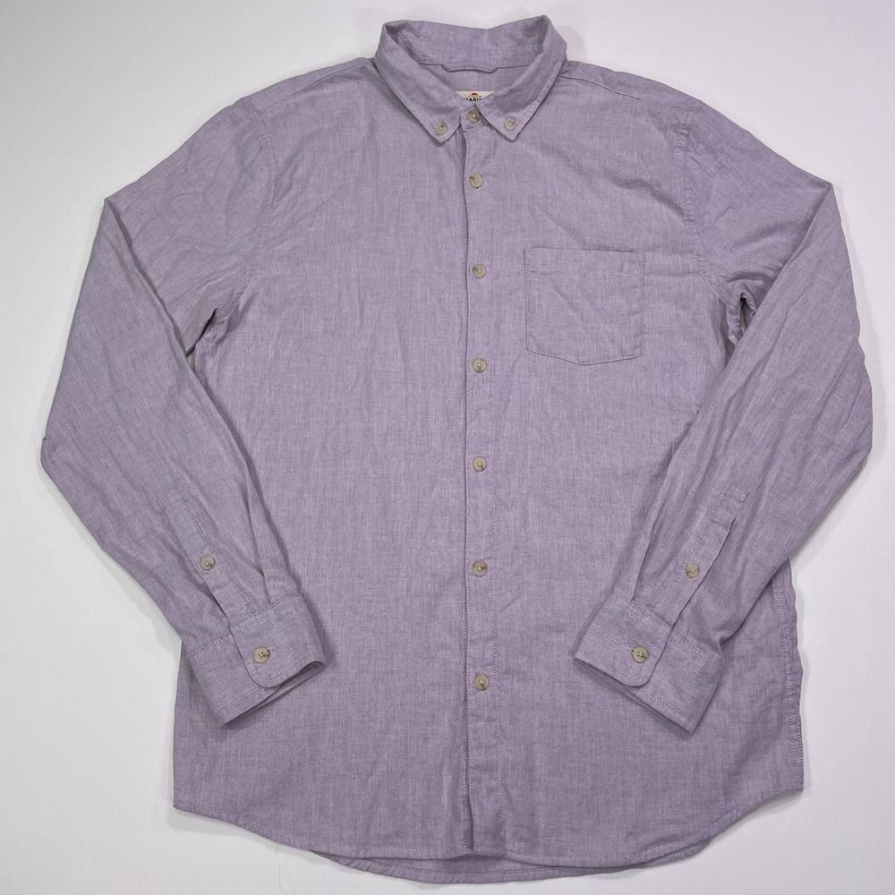 Marine Layer Button Up Shirt Men's Medium Long Sleeve Purple Cotton Stretch